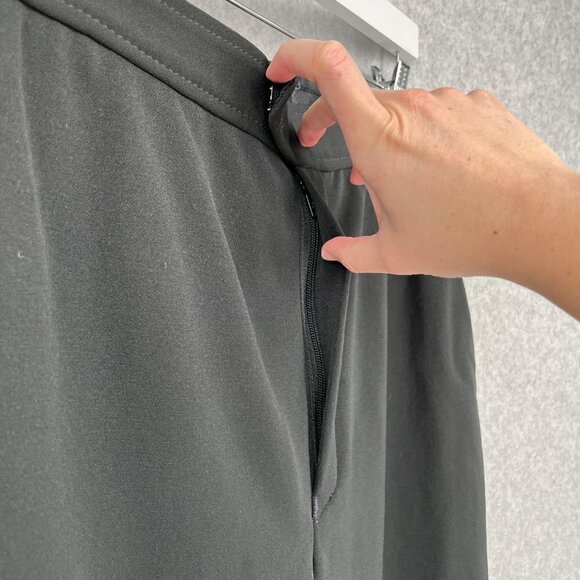 Roffe Women Jett Pant Size 14 Long Black Stretch Knit Vintage Wool Blend Stirrup - Picture 4 of 14